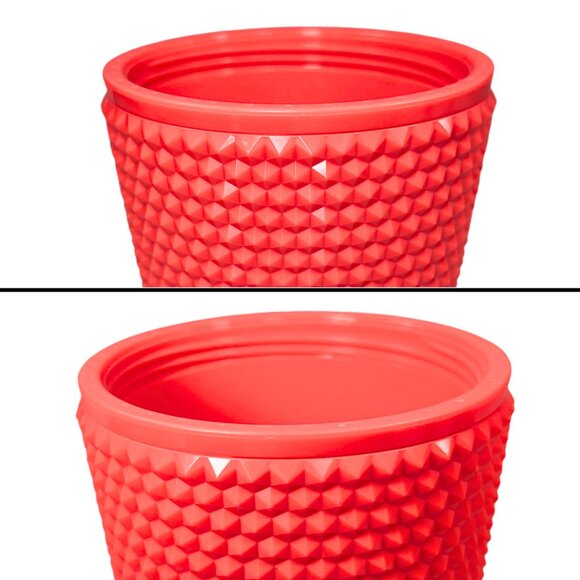 Starbucks 2022 Studded Coral Grande 16 fl oz Acrylic Plastic Beverage Sipper - Picture 8 of 8